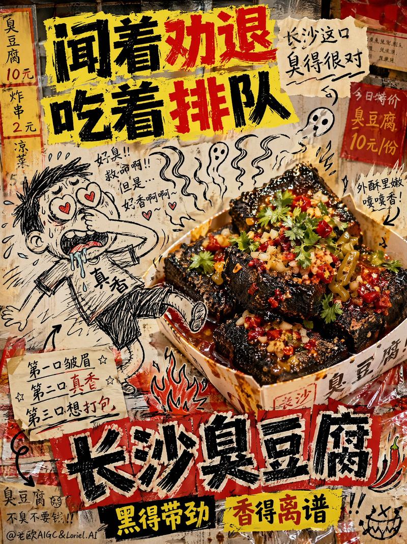反设计风格长沙臭豆腐广告