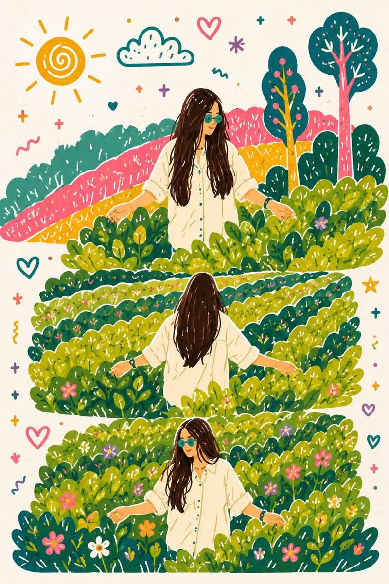 奇幻绘本风旅行拼贴画