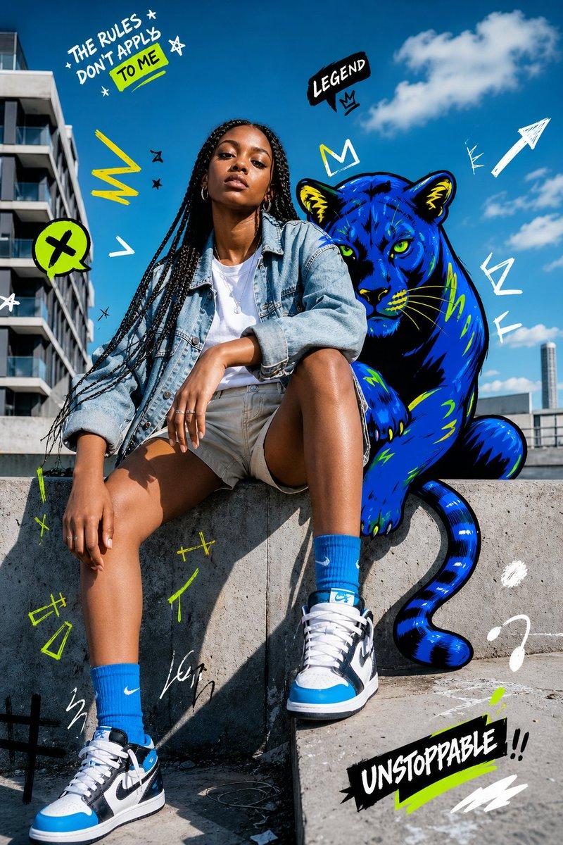 Street Fashion Panther Graffiti
