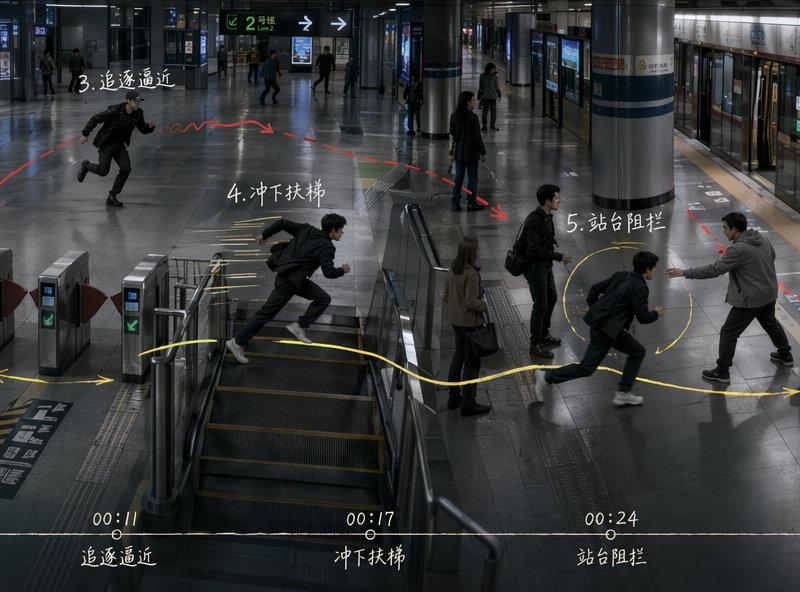 地铁逃生分镜路线图