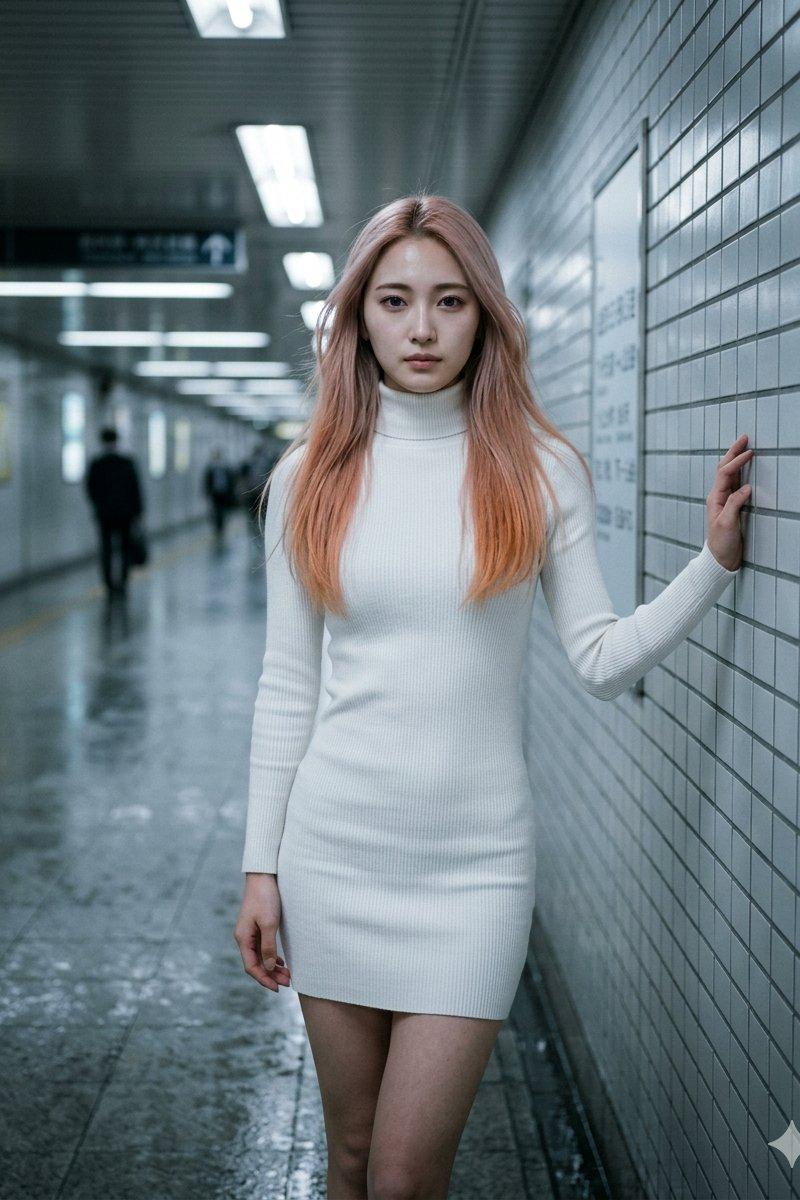早晨地铁时尚人像