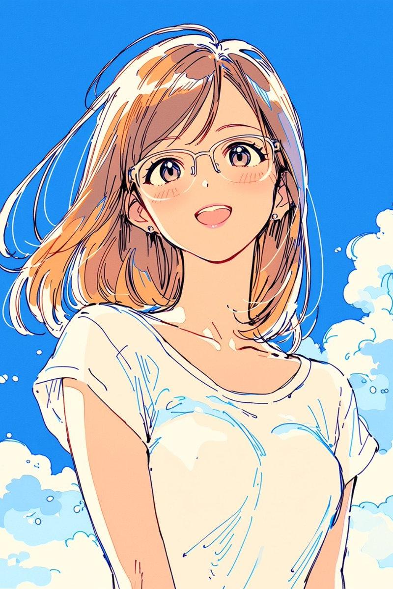 夏季动漫少女肖像