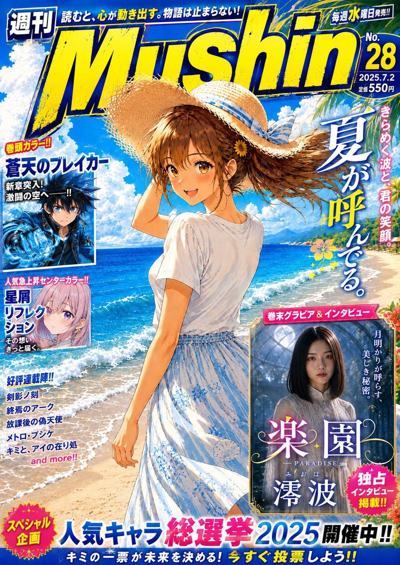 虚构夏季漫画杂志封面