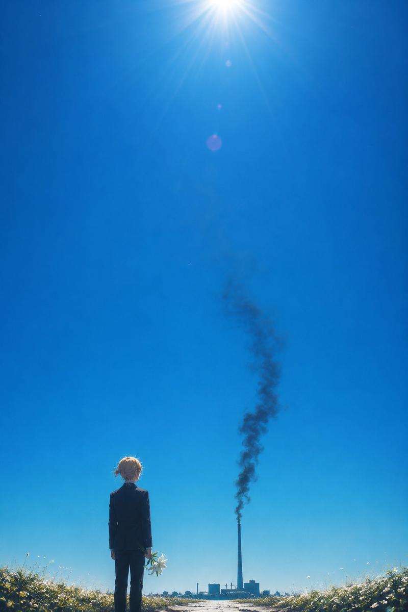 空灵的夏日天空插画