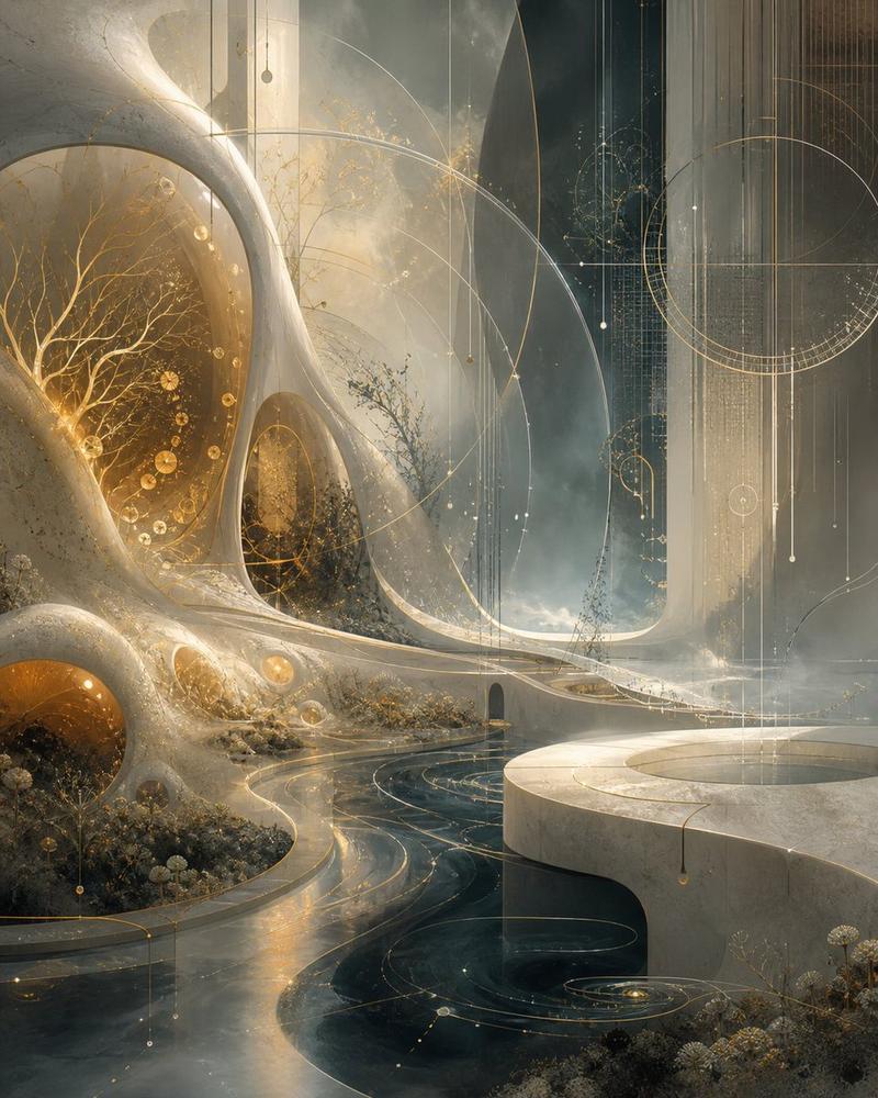Surreal Celestial Organic Architecture