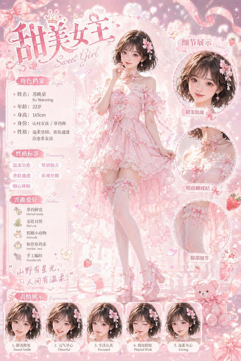 甜美粉色公主角色设定集