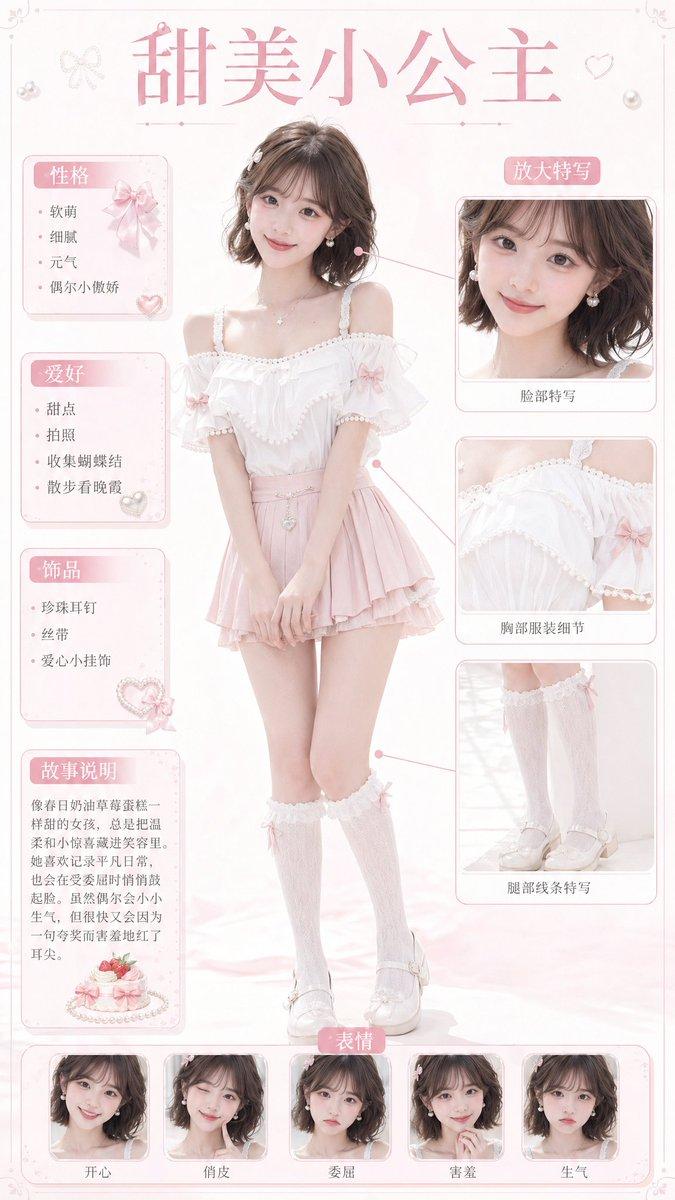 甜美小公主角色卡