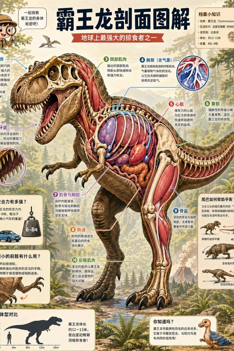 霸王龙剖面百科海报