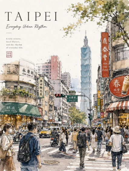 台北水彩旅行海报