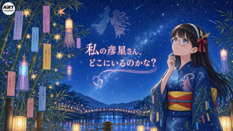 星空下的七夕少女