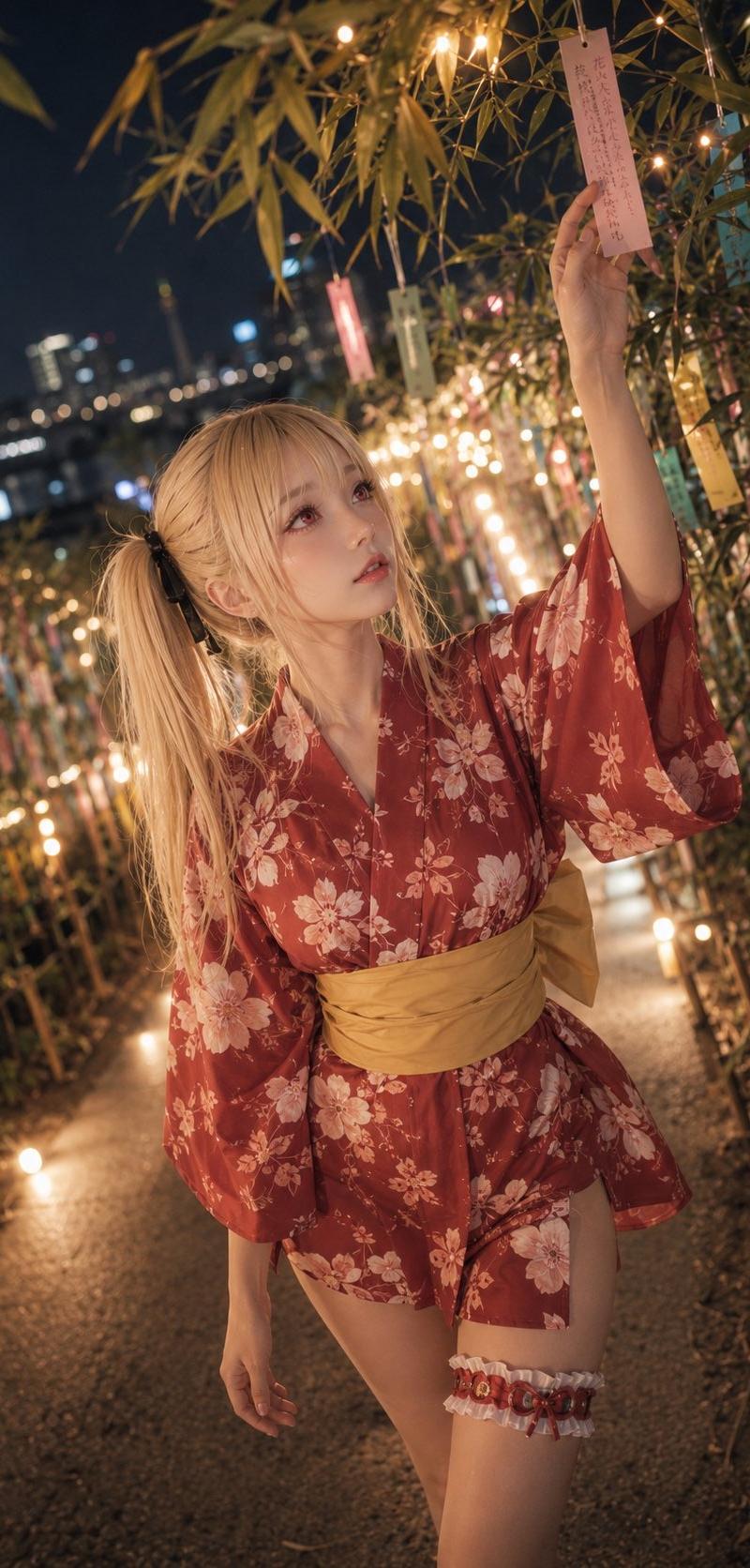 七夕浴衣少女肖像