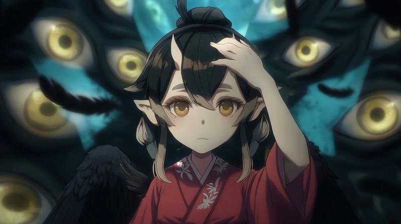 被遮挡的天狗少女与众眼