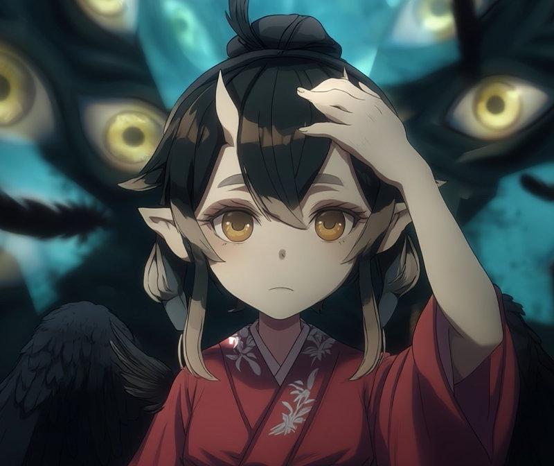 被遮挡的天狗少女与众眼