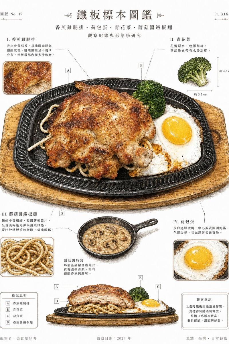 Vintage Teppan Meal Specimen Chart