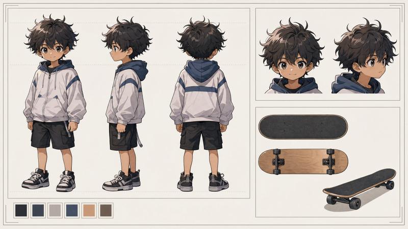 小男孩角色设定图