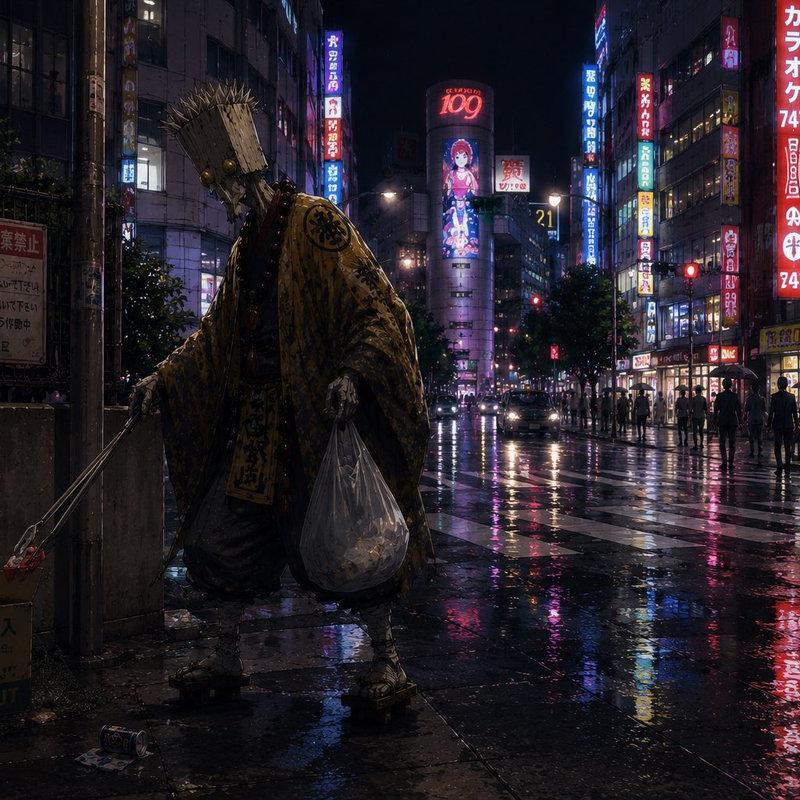 苦行僧清扫霓虹东京