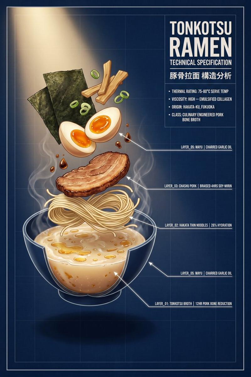 豚骨拉面蓝图海报