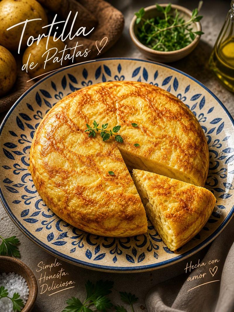 乡村风味西班牙土豆饼海报