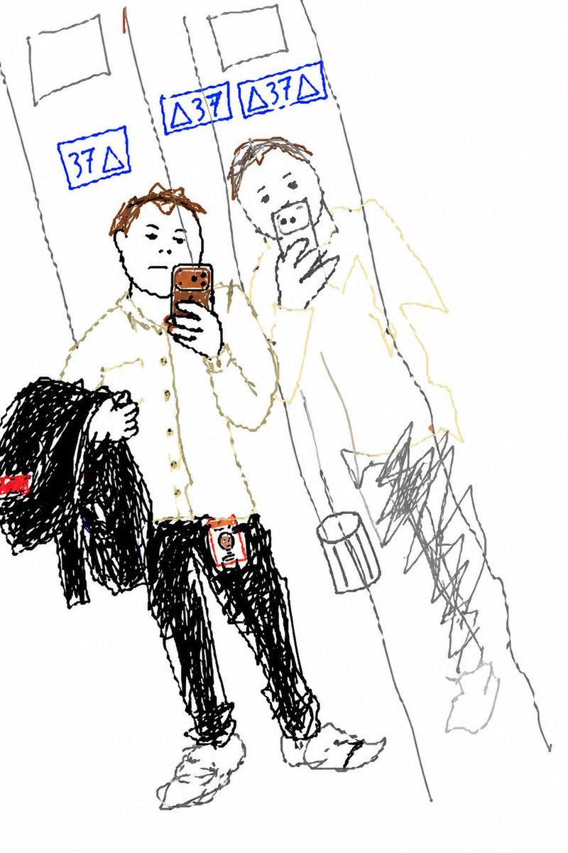 将电梯自拍转化为涂鸦风格