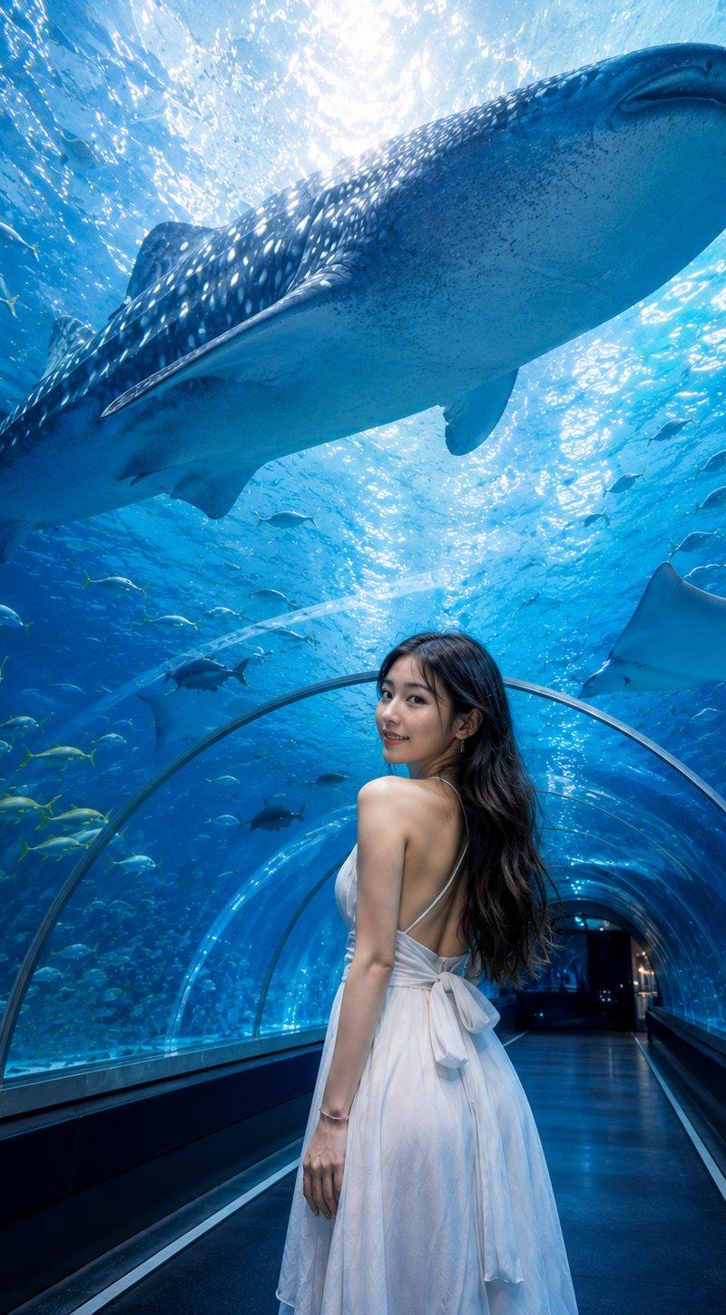 水下鲸鲨水族馆人像
