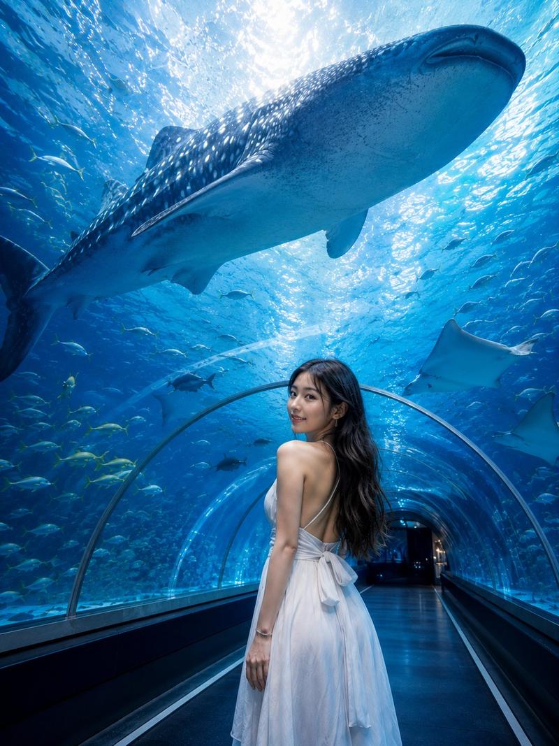 水下鲸鲨水族馆人像