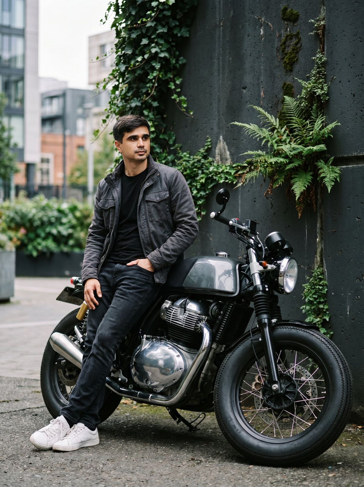Urban Motorcycle Fashion Portrait