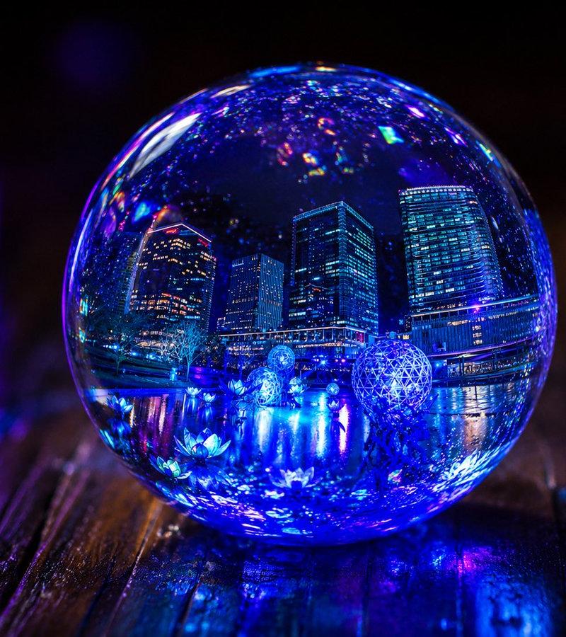 发光 UV 树脂城市球体