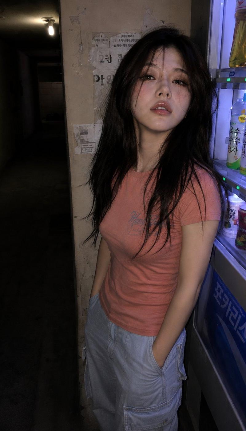 深夜走廊自动贩卖机人像