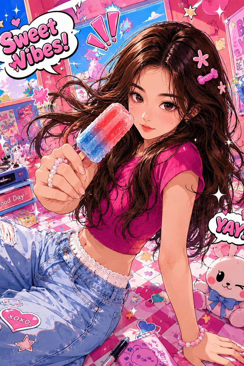 充满活力的潮流动漫插画转换