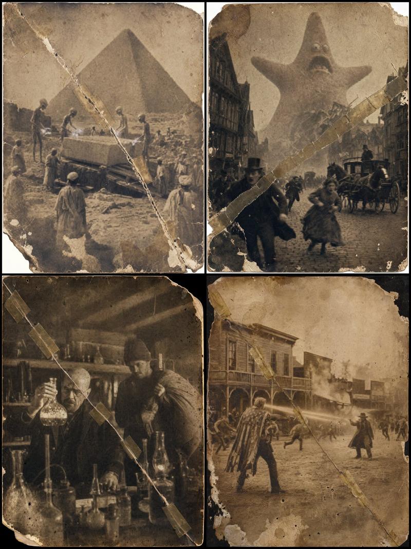 1870 年代复古破损照片