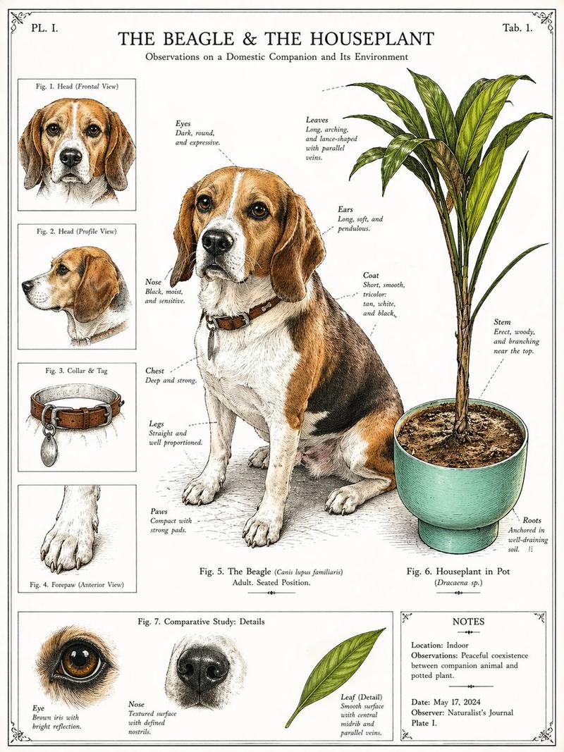 复古比格犬植物图鉴