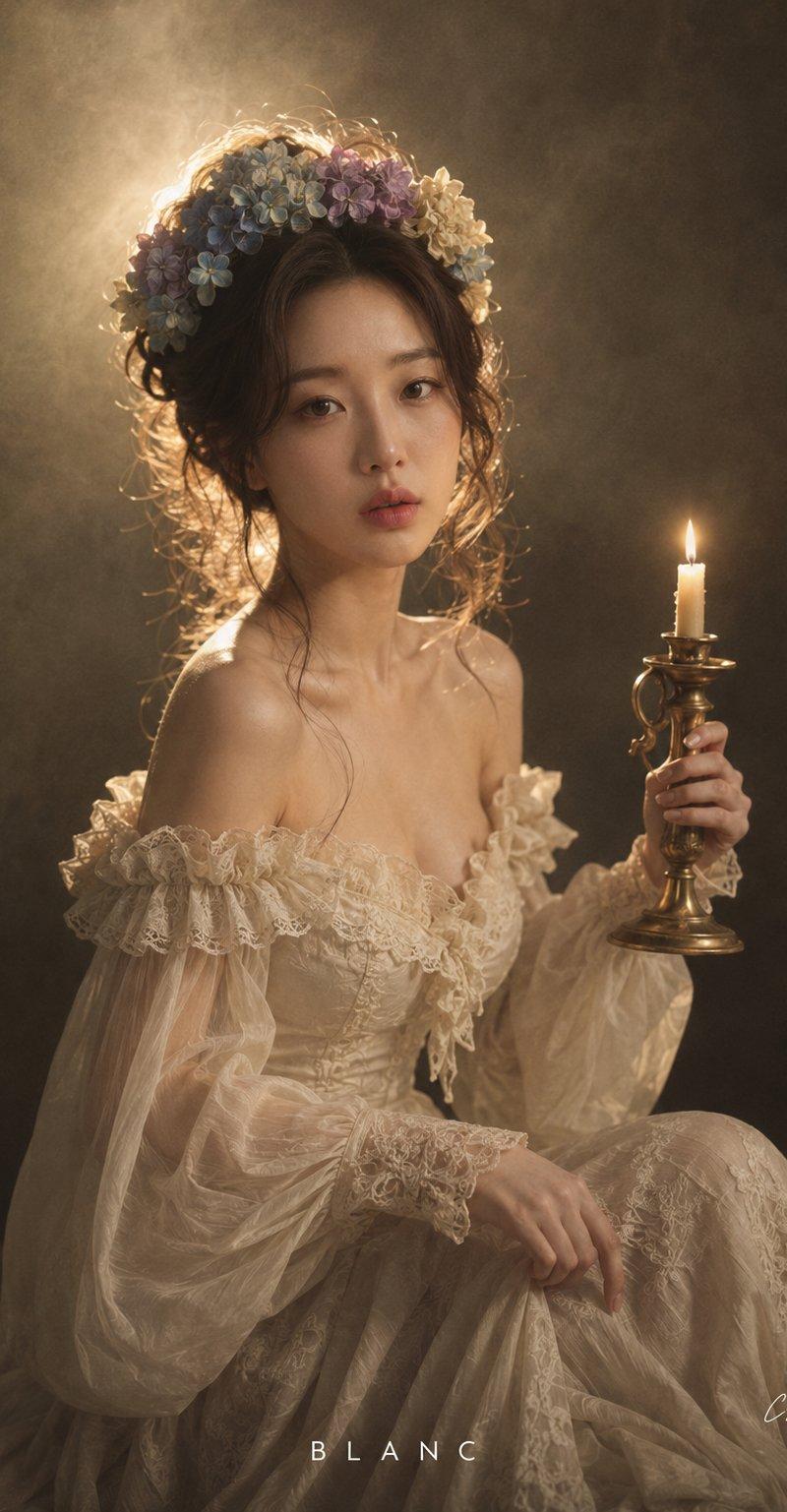 复古烛光油画肖像