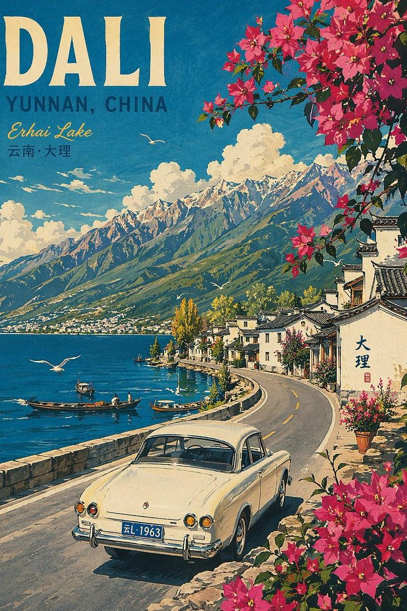 复古旅行海报插画