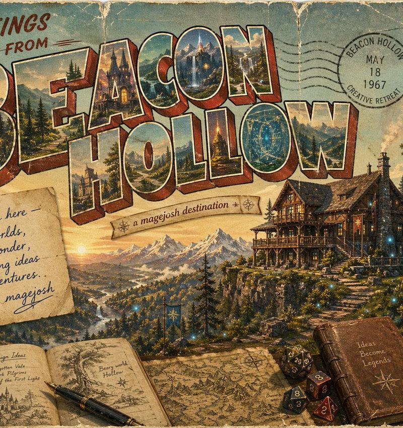 Beacon Hollow 复古奇幻明信片
