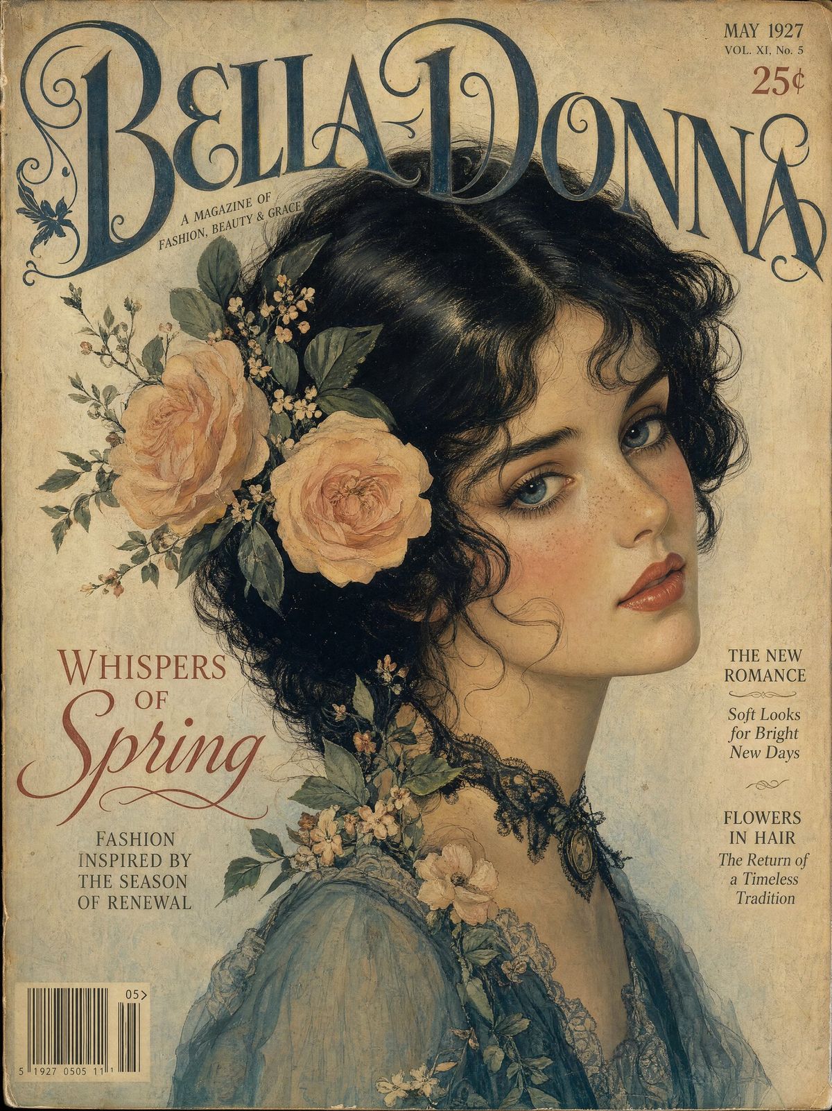 Vintage Gouache Fashion Magazine Cover