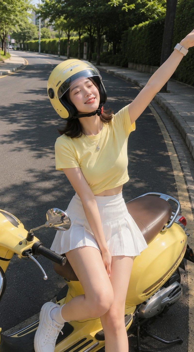 复古踏板摩托车手机抓拍照片