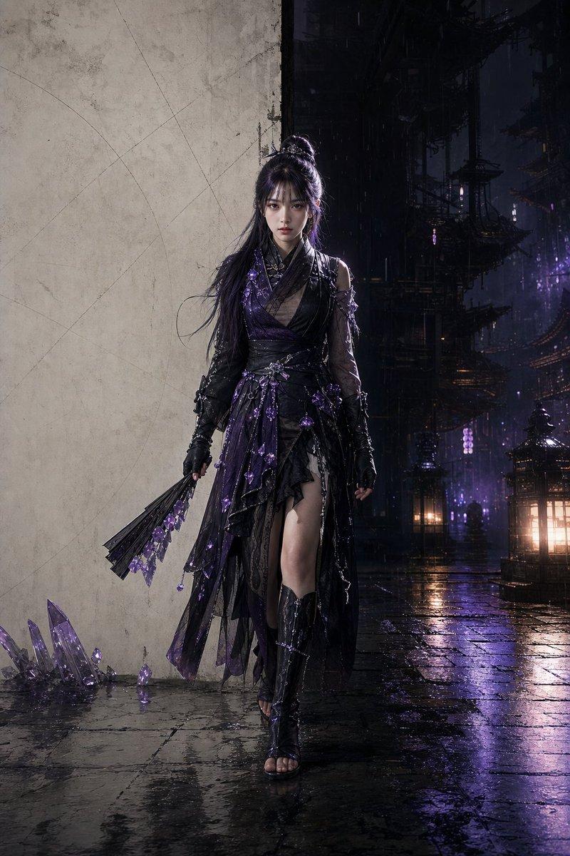 雨中紫影刺客肖像