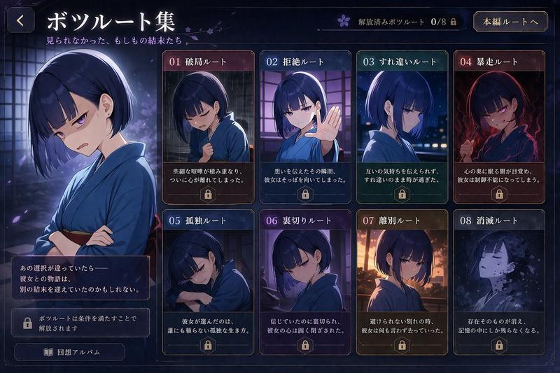视觉小说废弃路线 UI