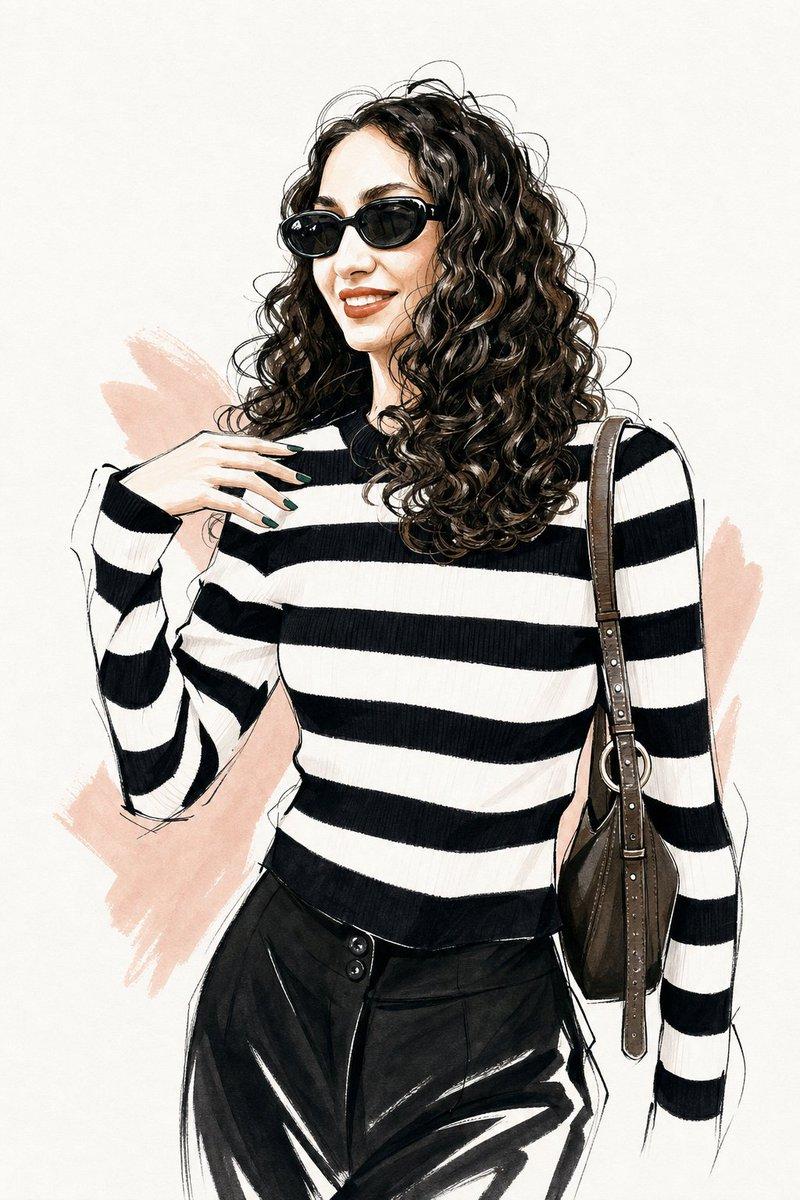 Vogue 风格时尚插画素描