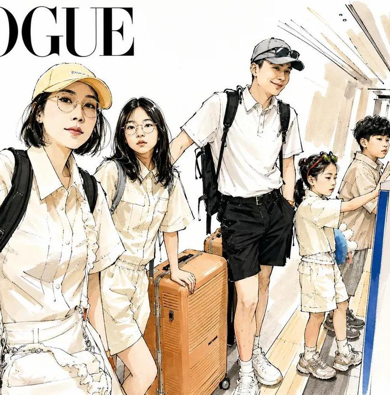 Vogue 风格水彩旅行插画