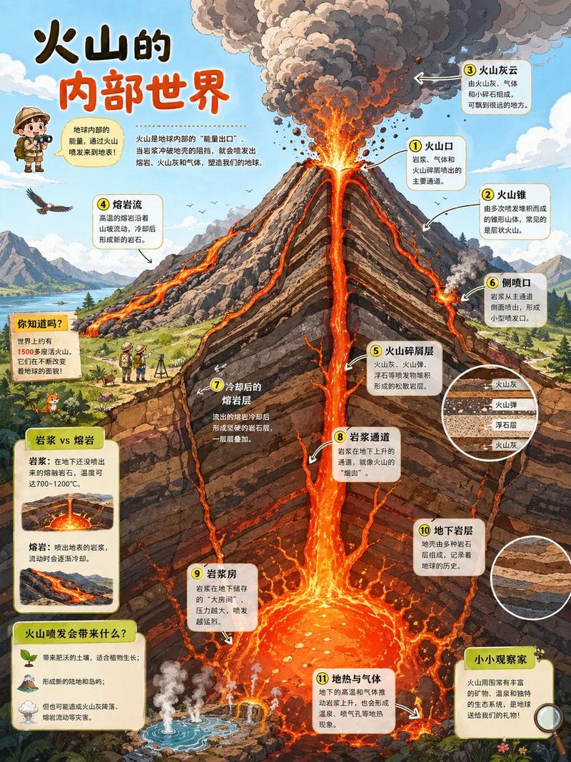 火山剖面科学海报