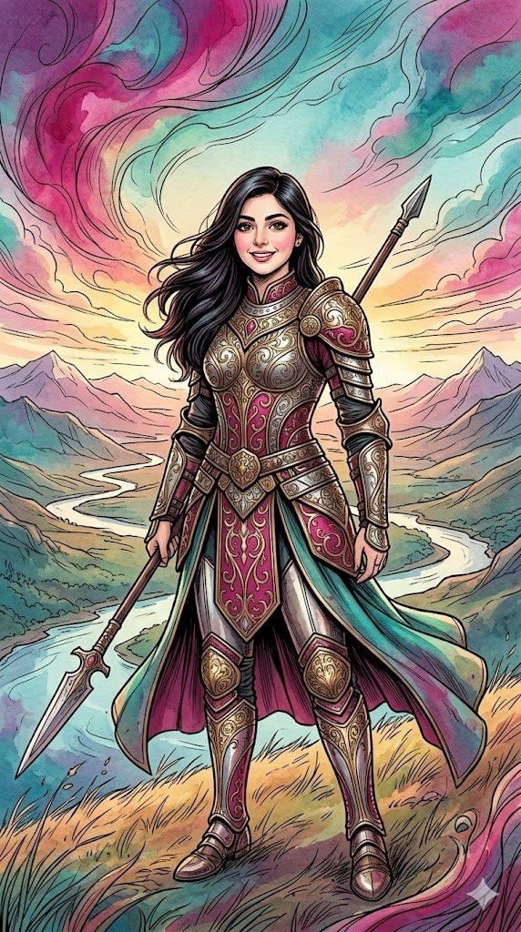 女战士艺术海报