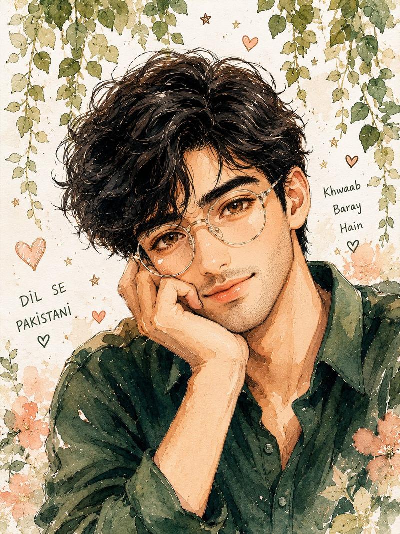 水彩动漫男性肖像