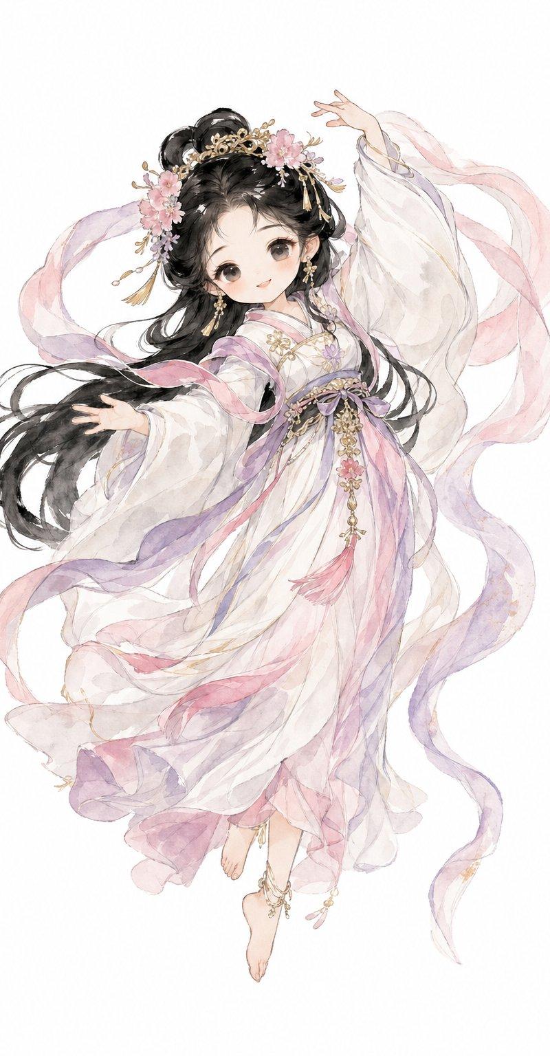 水彩汉服天宫公主
