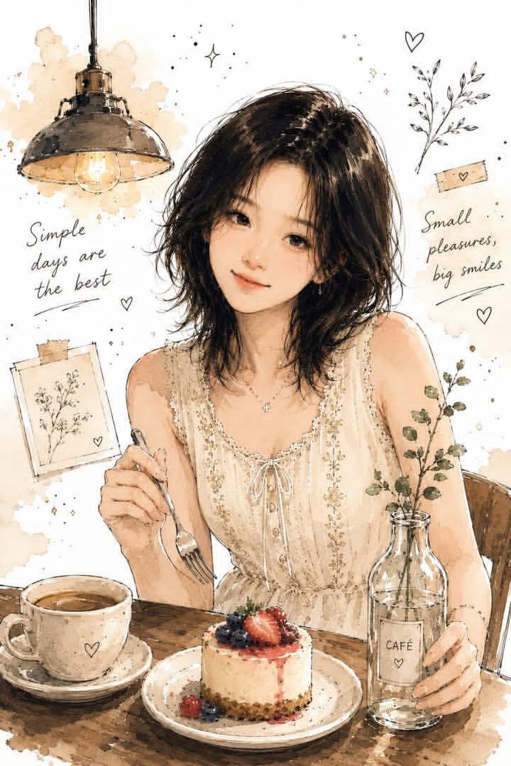 水彩咖啡馆插画