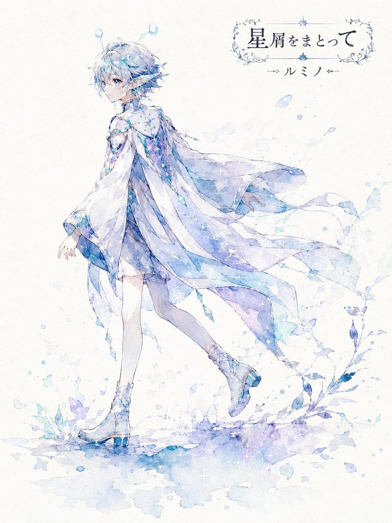 水彩剪影角色故事