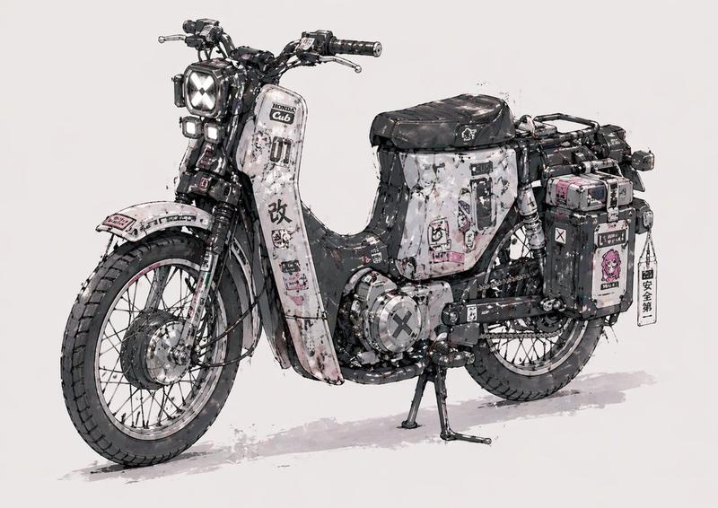 风化定制版 Cub 概念摩托车
