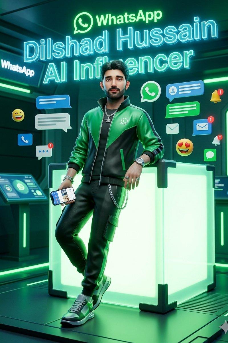 WhatsApp AI Influencer 3D 海报