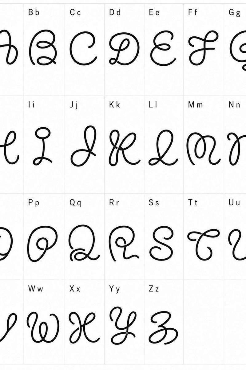 异想天开的连笔字母表字帖