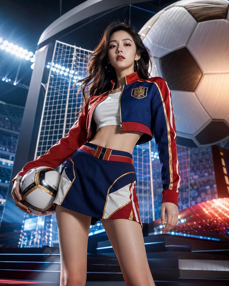 世界杯足球女孩时尚海报